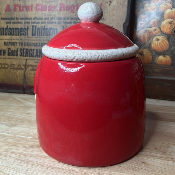 New santa Gnome Cookie Jar Lid Canister Container Red 8.5” - Picture 8 of 15